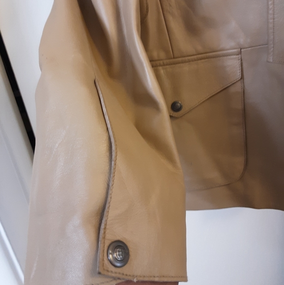MAX Studio Special Edition Tan Leather Utility Jacket. - Picture 2 of 7